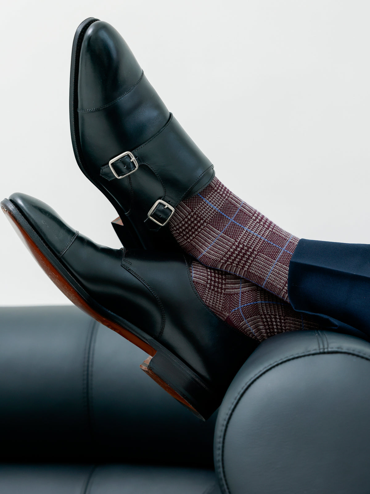 【Tabio MEN】WOOL MIX ポイントグレンチェックソックス