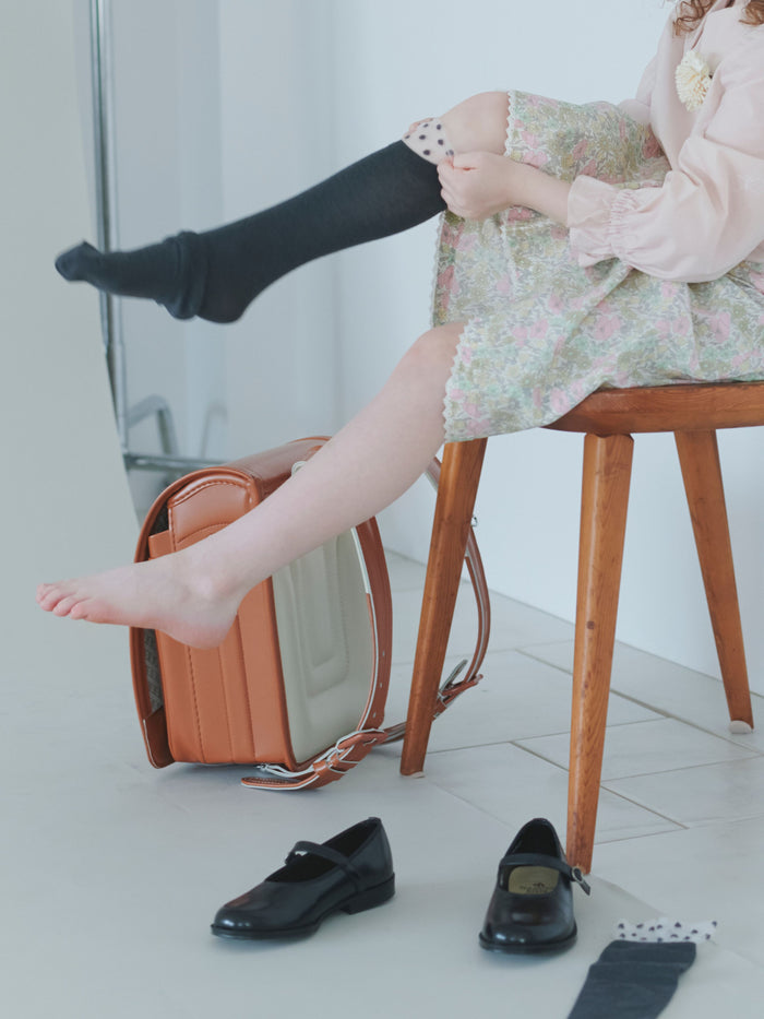 【キッズ】チュールドット柄ハイソックス / 16-18cm