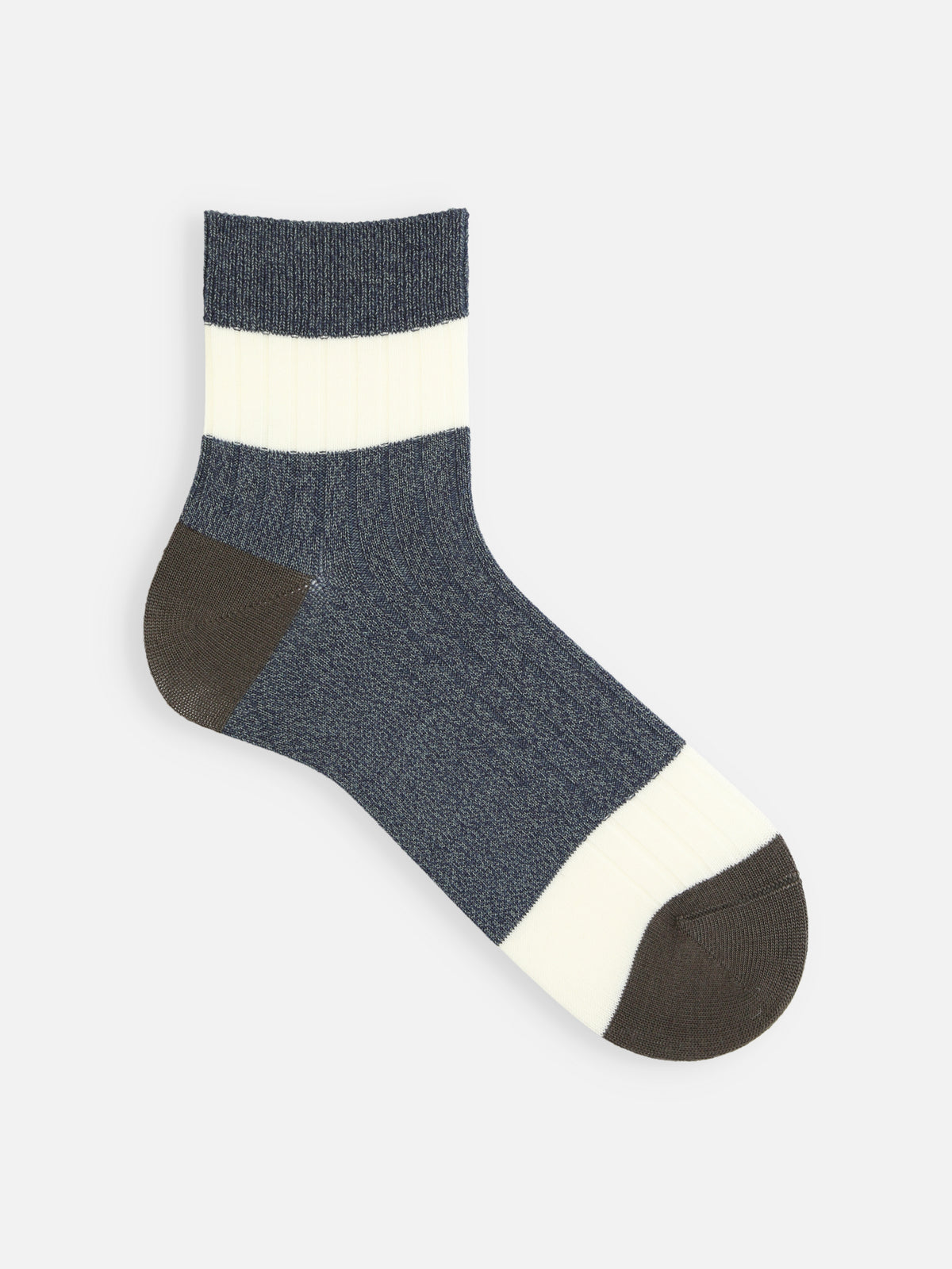 【Tabio MEN】梳毛カラーブロックショートソックス