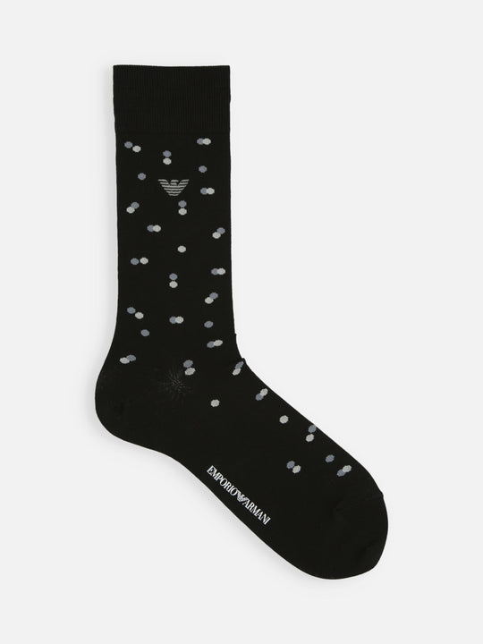 【EMPORIO ARMANI】イーグル刺繍ドットクルー丈ソックス