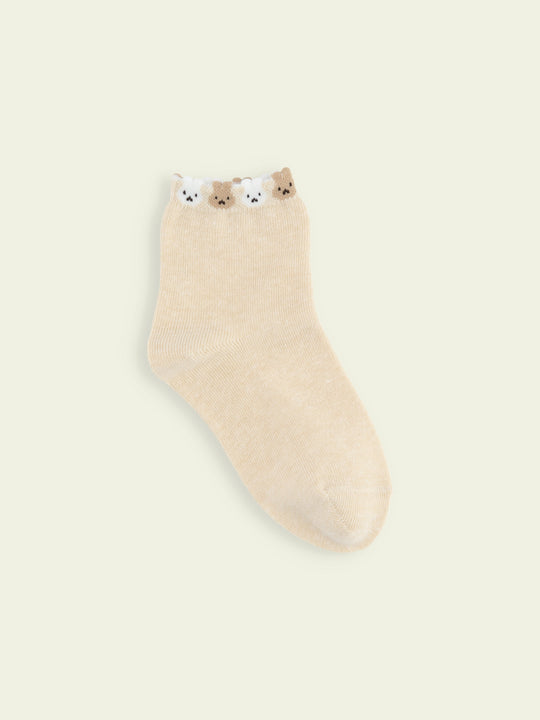 【3足1,485円】キッズ 履き口たっぷりうさちゃんショートソックス / 19-21cm