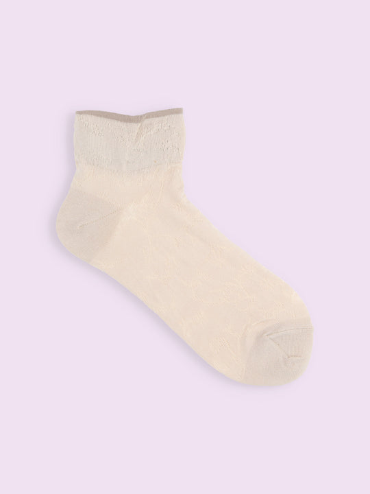 【3足1,485円】フリル花柄ショートソックス