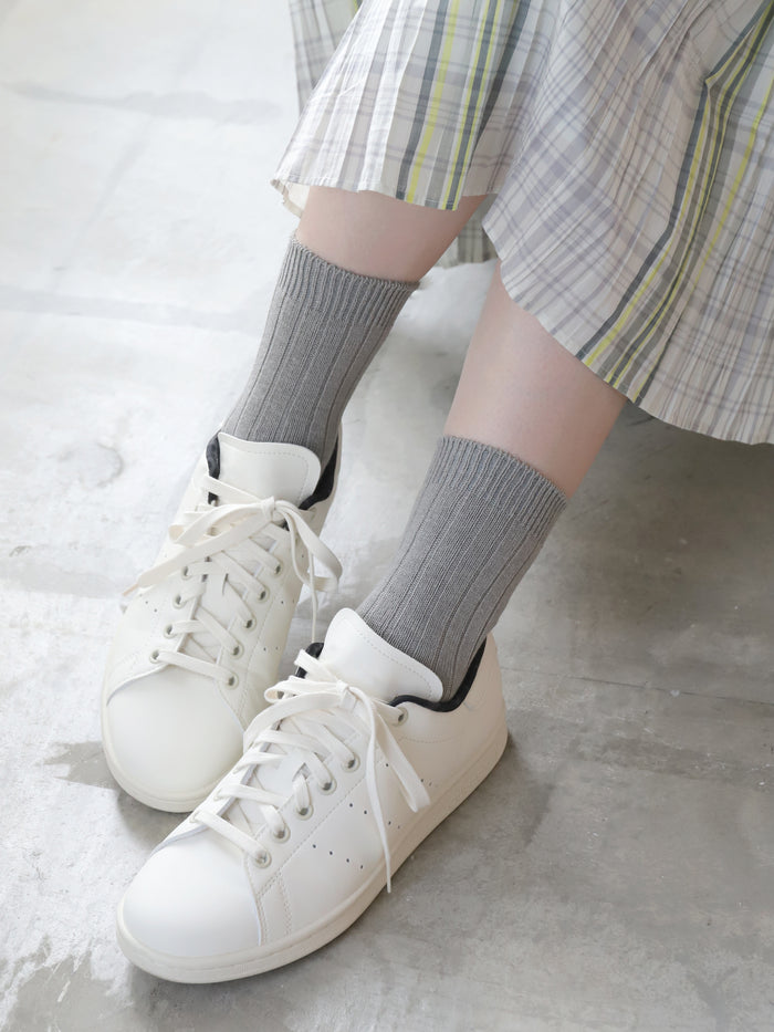 【WEB限定】上品な大人カラーリブショートソックス