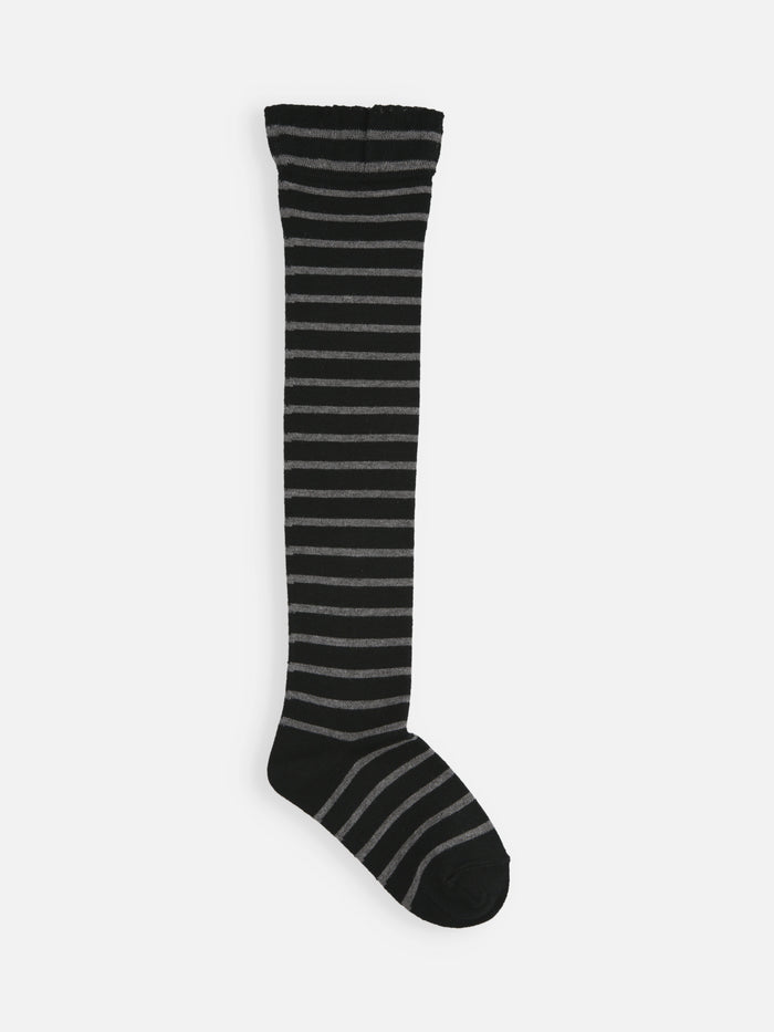 【キッズ】ピンボーダーオーバーニーソックス / 16-18cm