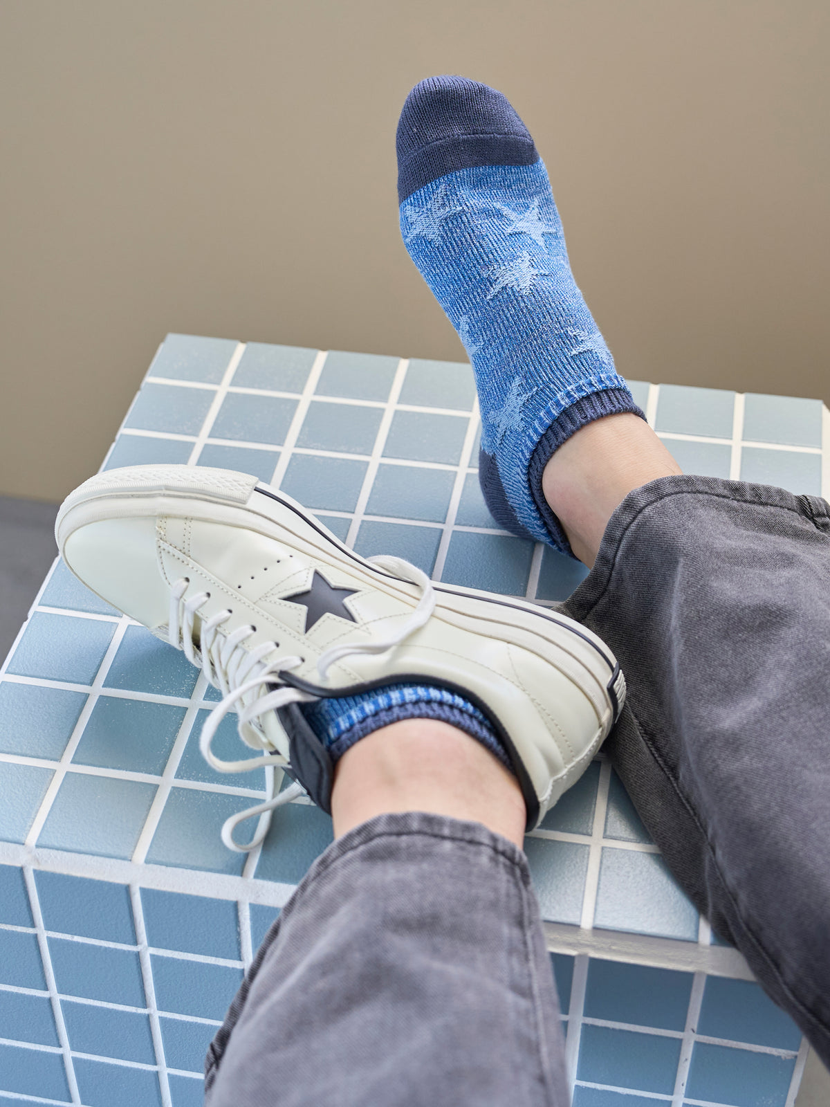 【Tabio MEN】星柄リンクススニーカー丈ソックス(27.0~29.0cm)