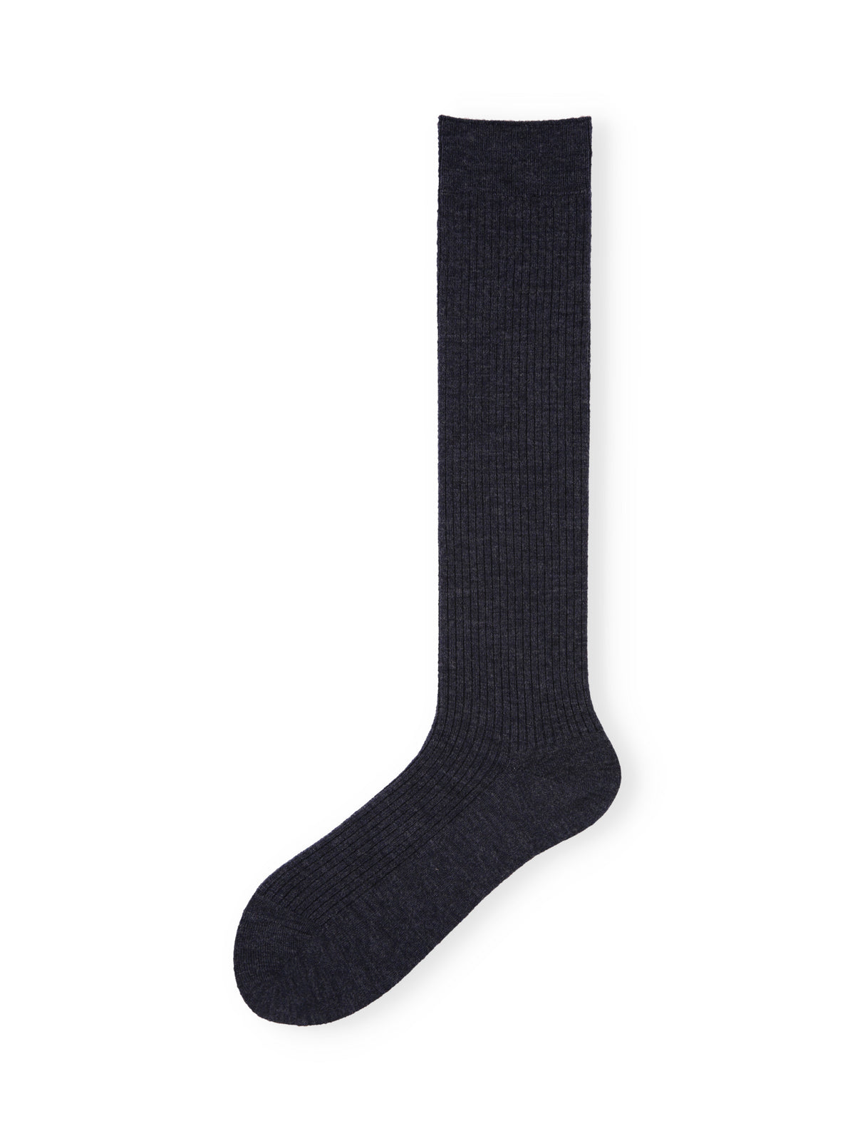 【毛混】PUREWOOLを楽しむ薄手ベーシックリブハイソックス