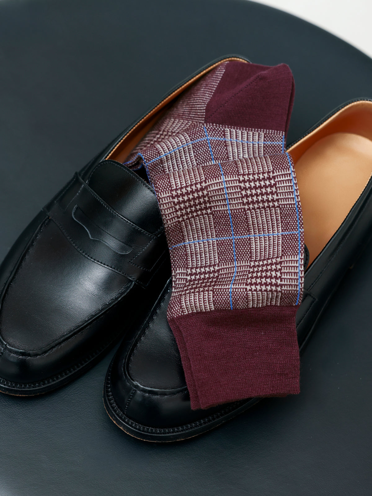 【Tabio MEN】WOOL MIX ポイントグレンチェックソックス