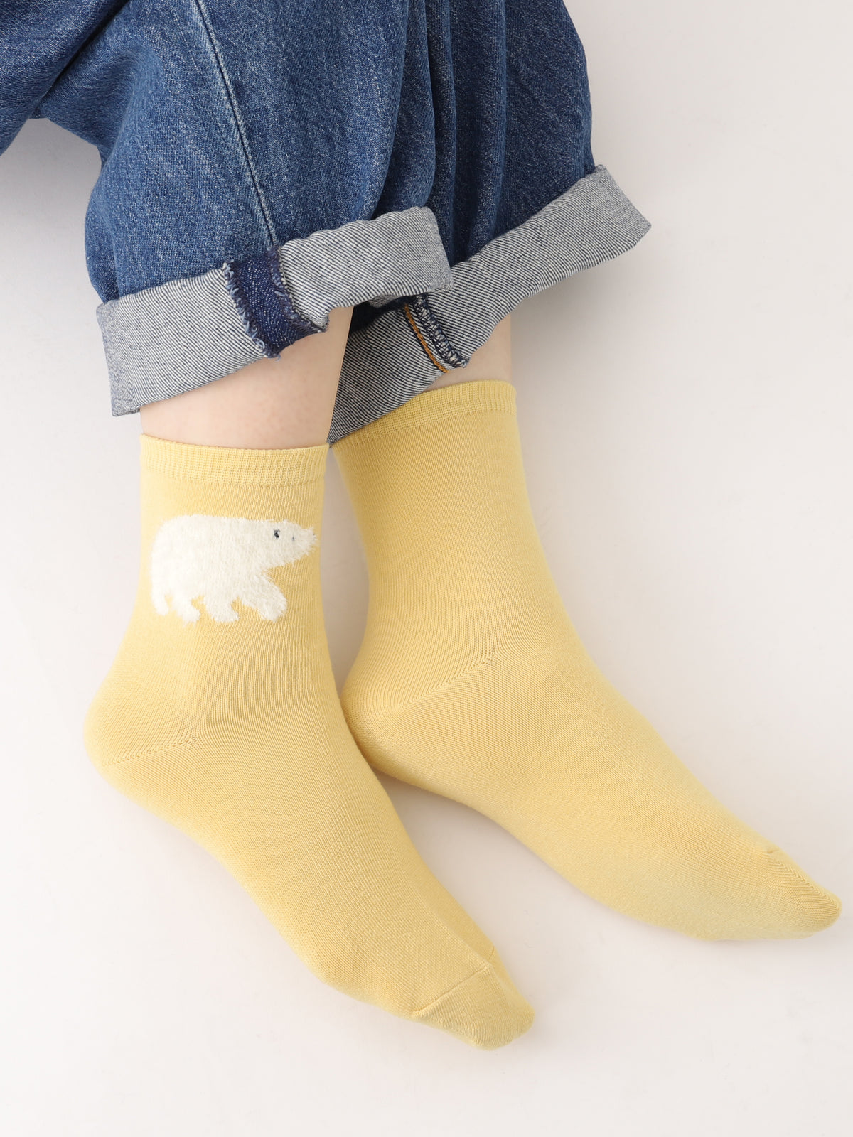 【おおきめサイズ】WEB限定 もふもふ動物ショートソックス / 24.5-26.5cm