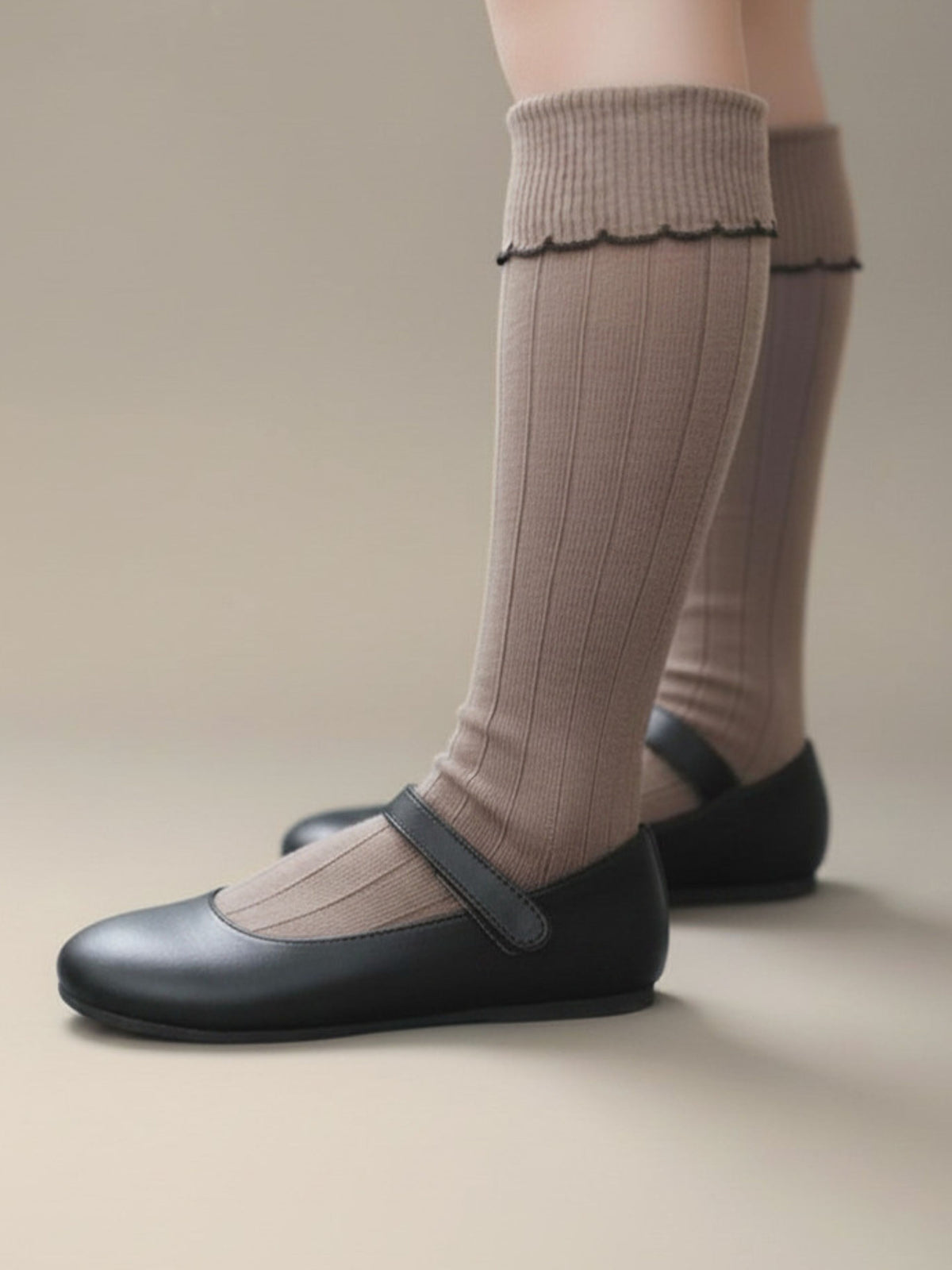 【キッズ】折り返し配色ピコハイソックス / 19-21cm
