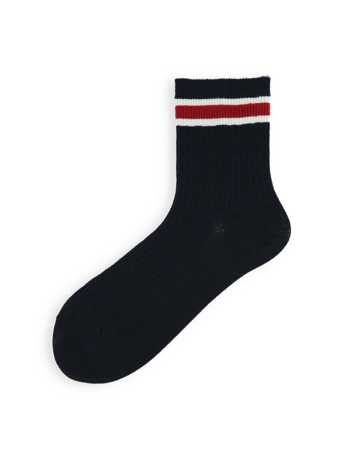【3足1,485円】縄柄サンドイッチラインソックス - コン