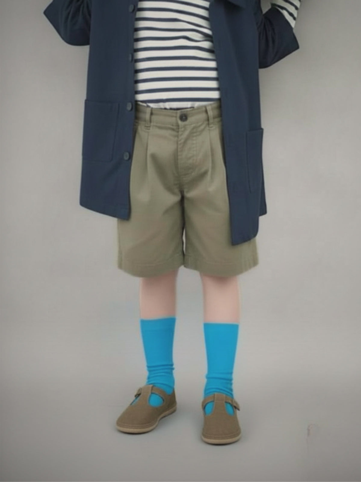 【ジュニアサイズ】蛍光リブハイカット / 22-24cm - エジプシアンブルー