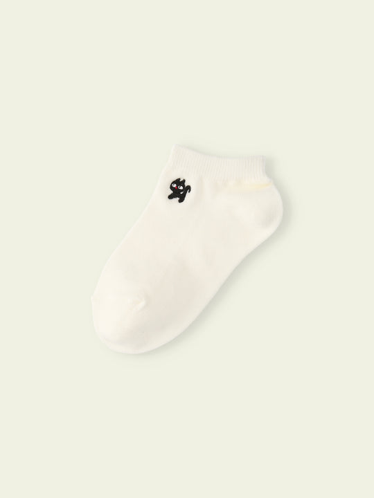【3足1,485円】キッズ いろいろ刺繍スニーカー丈ソックス / 19‐21cm