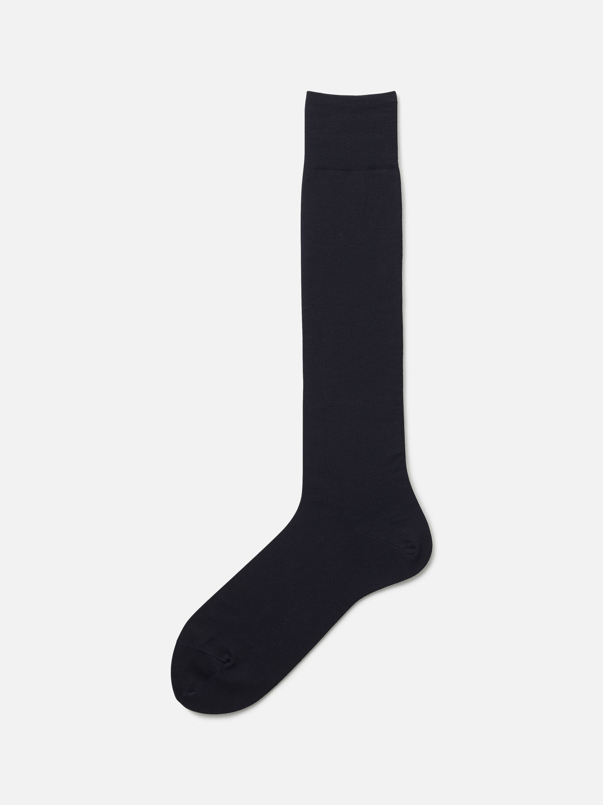 【Tabio MEN】＜冠婚葬祭にも＞ピマコットンブレンド無地ロングホーズ(23.0～25.0cm) - ブラックネイビー