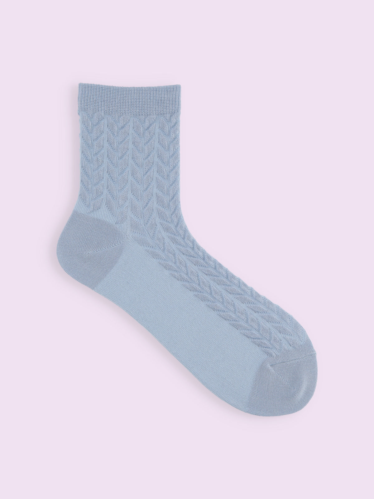 【3足1,485円】フロートへリンボン柄ショートソックス - ダルサックス