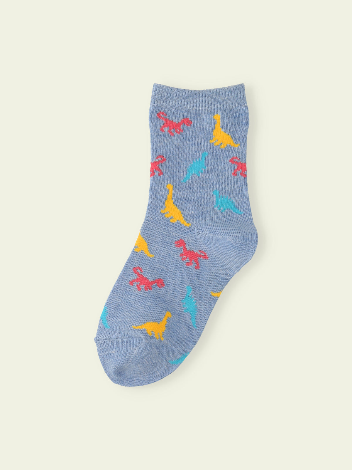 【3足1,485円】キッズ 恐竜柄ショートソックス / 16-18cm - サックス