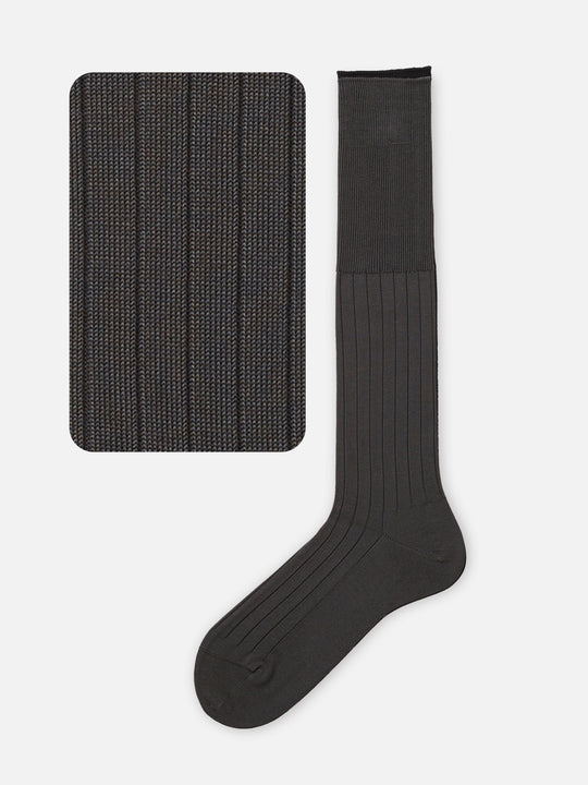 【Tabio MEN】【定番】 9×2リブロングホーズ(27.0～29.0cm)