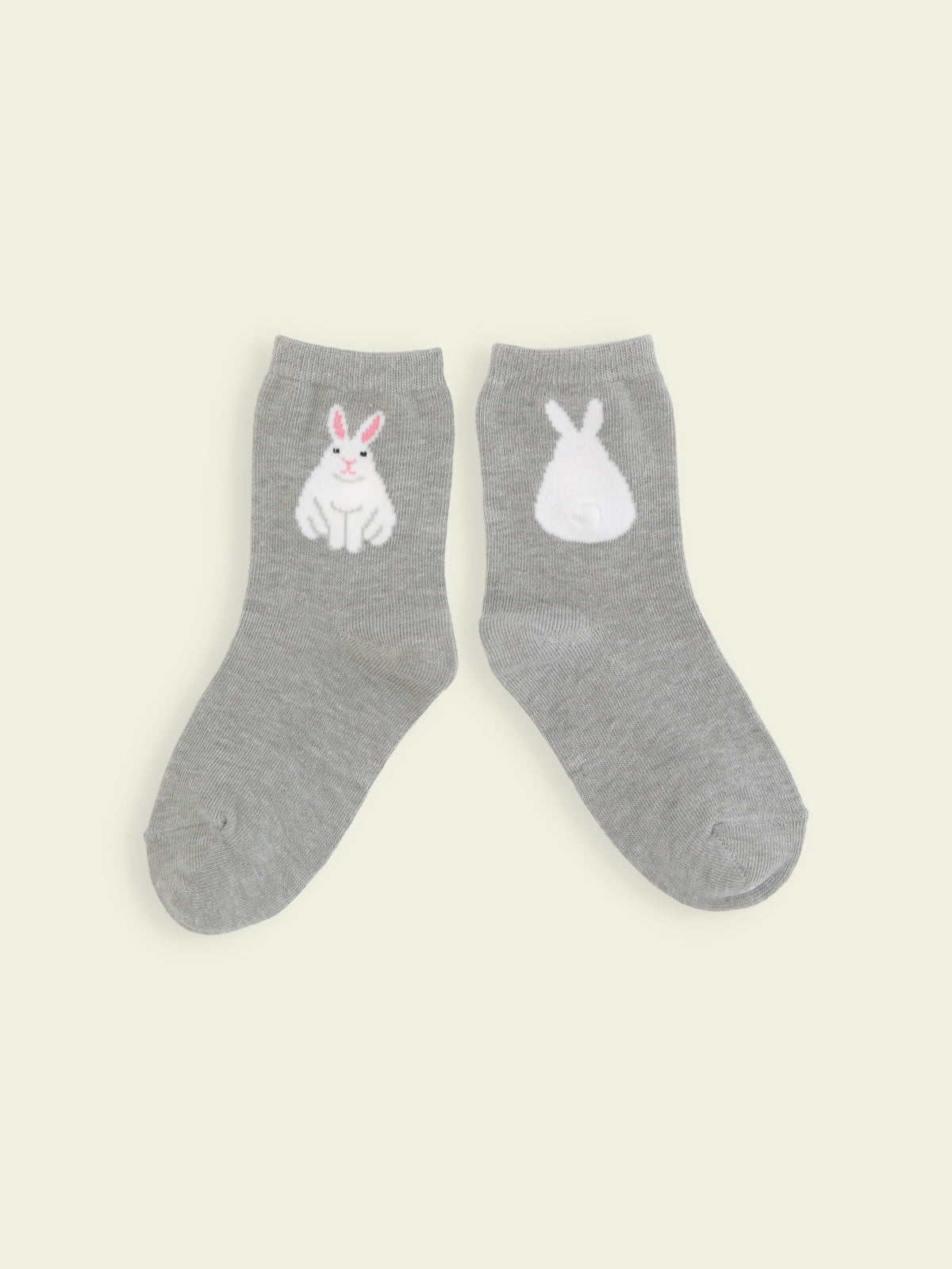 【3足1,485円】キッズ うさぎしっぽショートソックス / 16-18cm - グレー