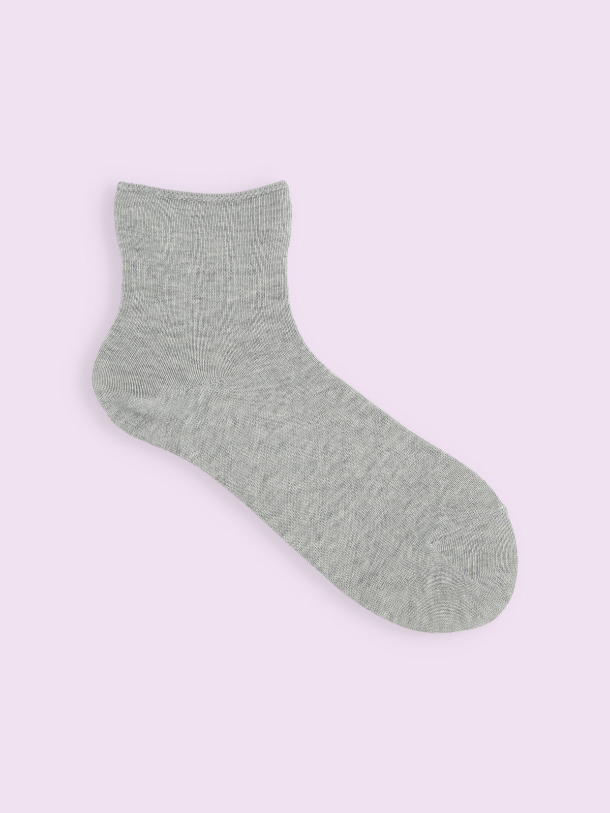 【3足1,485円】履き口ゆったり無地ベタショートソックス - グレー