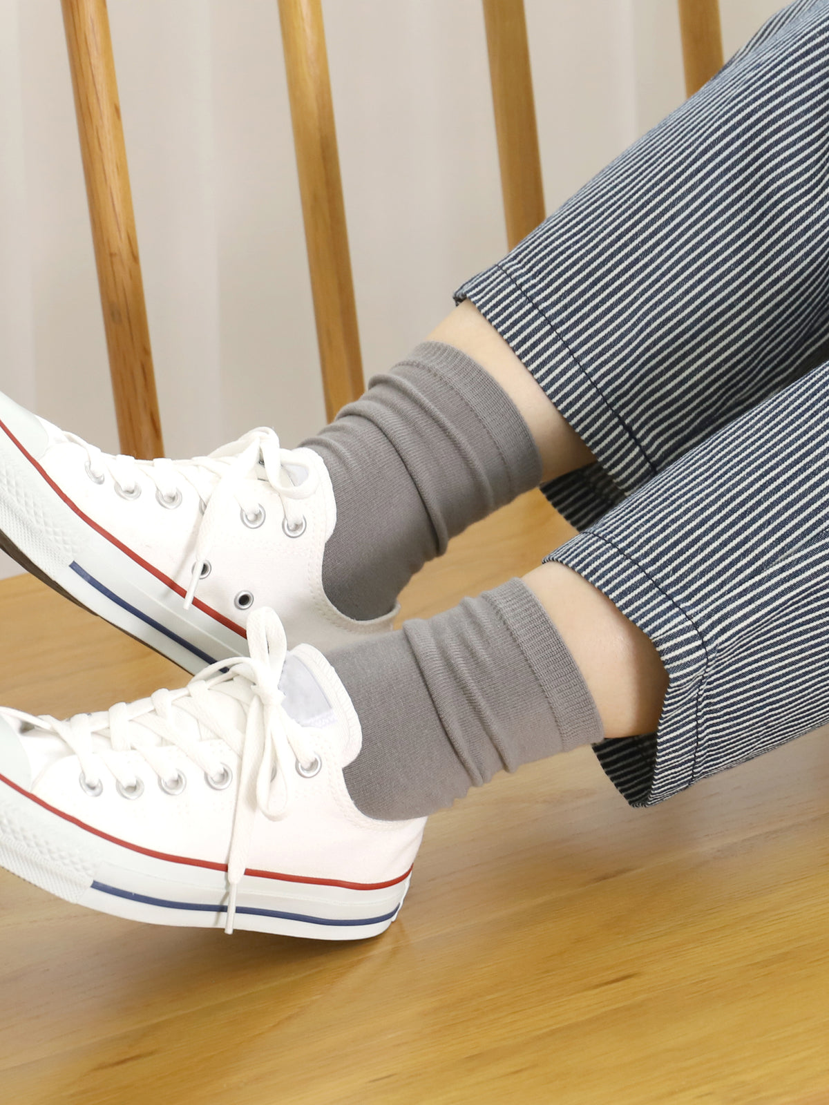 【WEB限定40色】オールシーズン履けるカラフルソックス - スチール