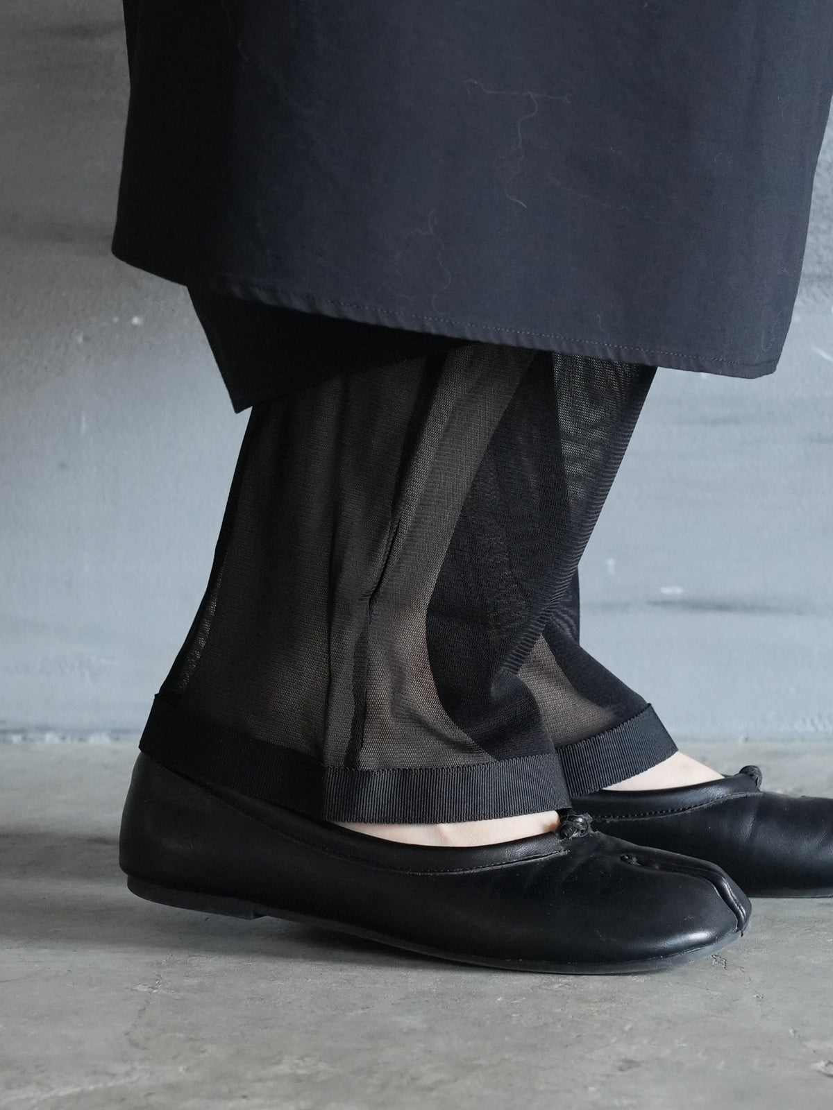 縫製チュールパンツレギンス - クロ