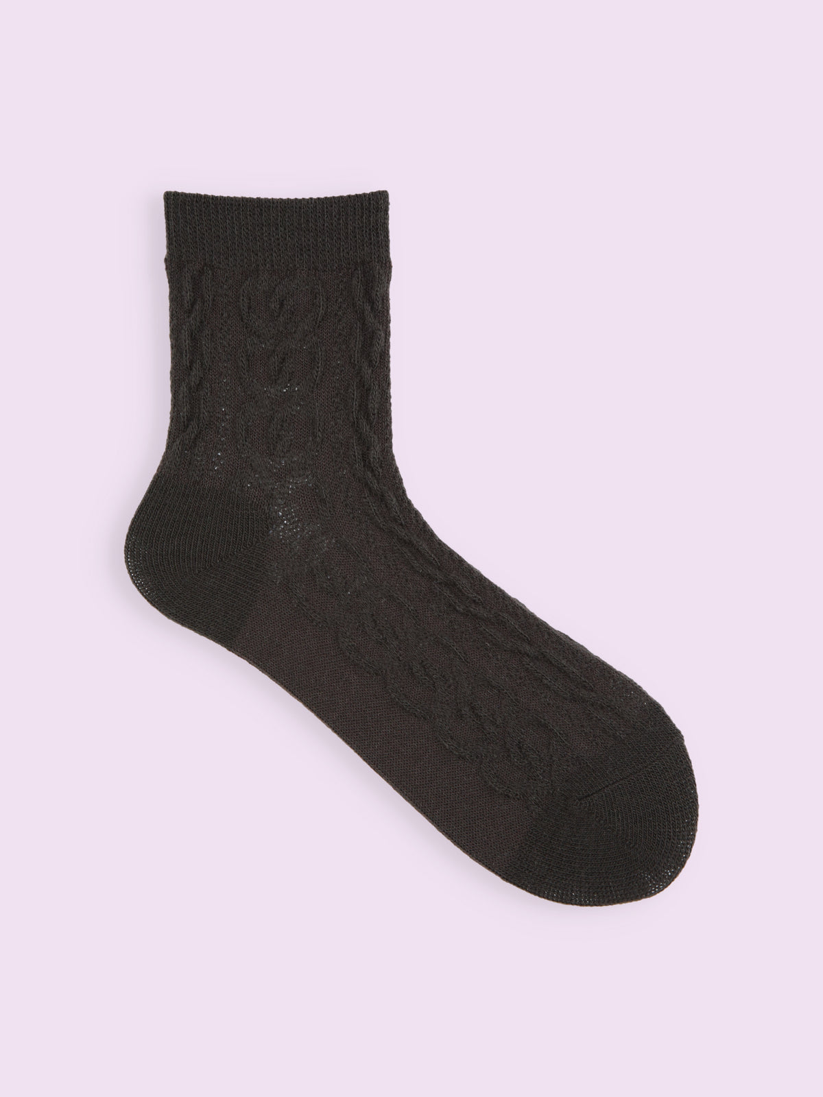 【3足1,485円】毛混プレッツェルニット風ショートソックス