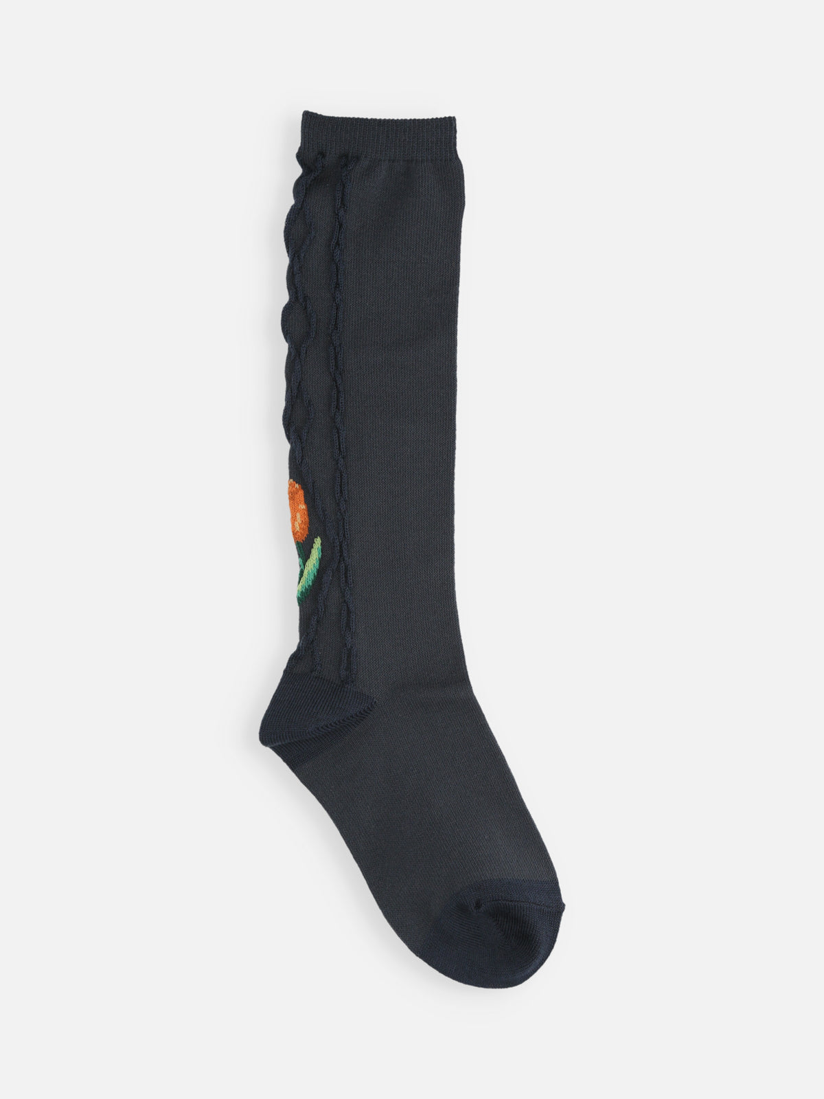 【キッズ】チューリップハイソックス16～18cm - ネイビー