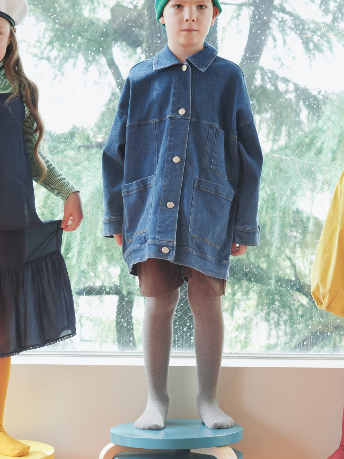 【キッズ】210デニール杢タイツ / 125-145cm