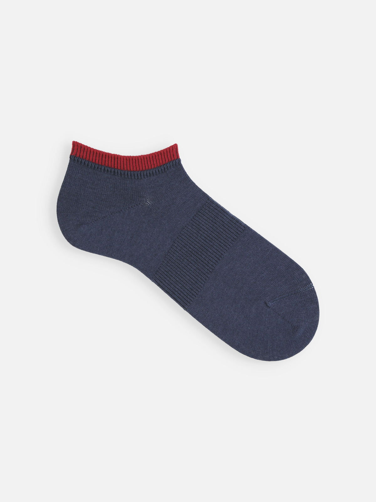 【Tabio MEN】サポート入り2枚重ねスニーカー丈ソックス(27.0～29.0cm) - インディゴ+レッド
