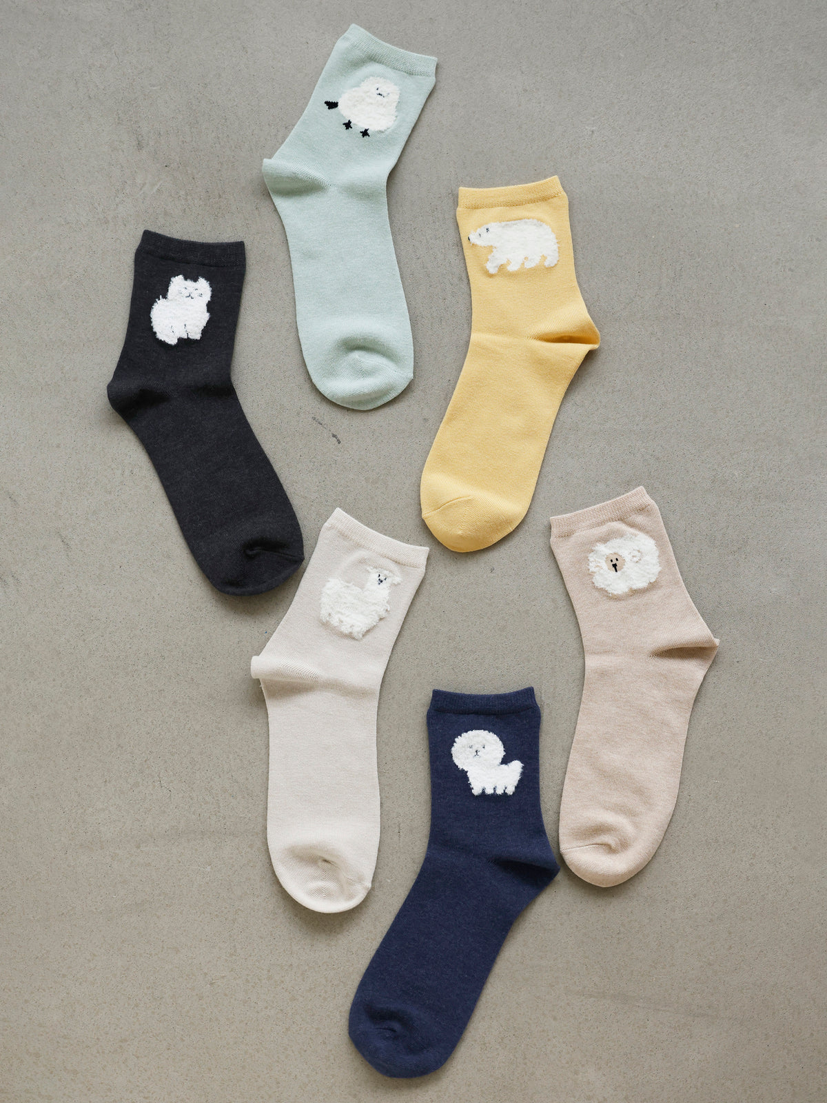 【おおきめサイズ】WEB限定 もふもふ動物ショートソックス / 24.5-26.5cm
