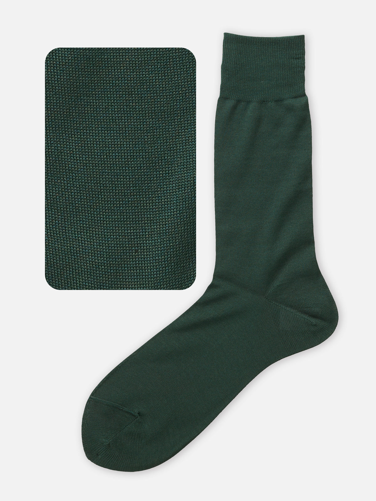 【Tabio MEN】綿100％ベタソックス (27.0〜27.0cm) - ダークグリーン