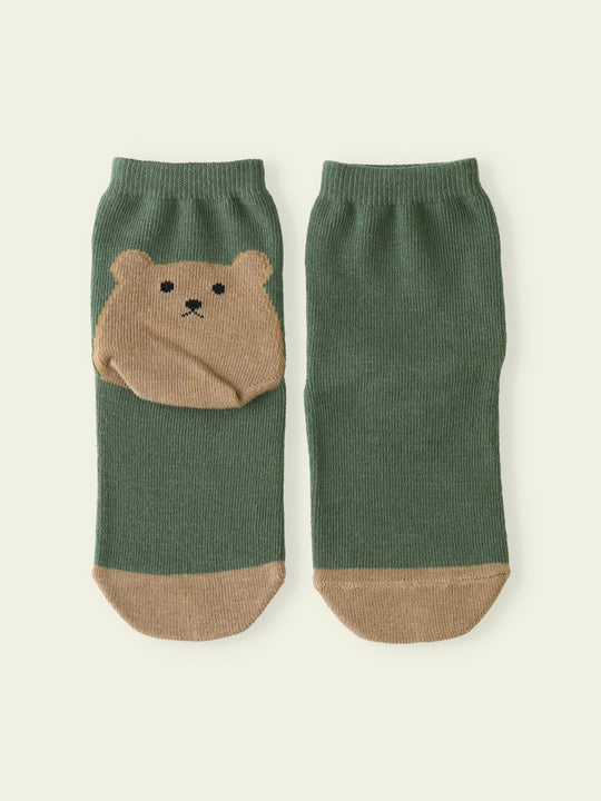 【3足1,485円】キッズ かかとくまショートソックス / 19-21cm