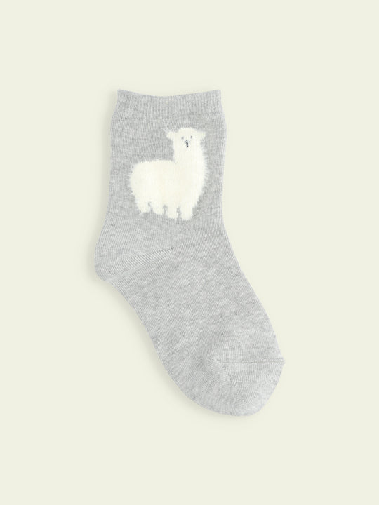 【3足1,485円】キッズ もふもふ動物ショートソックス / 16-18cm