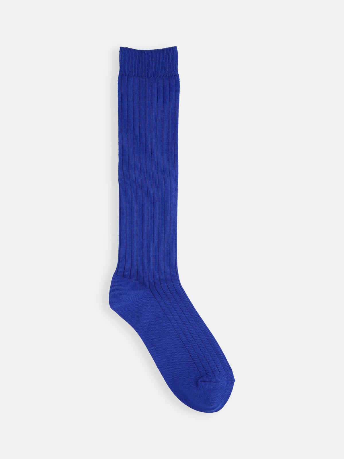 【ジュニアサイズ】蛍光リブハイソックス / 22-24cm - ロイヤルブルー