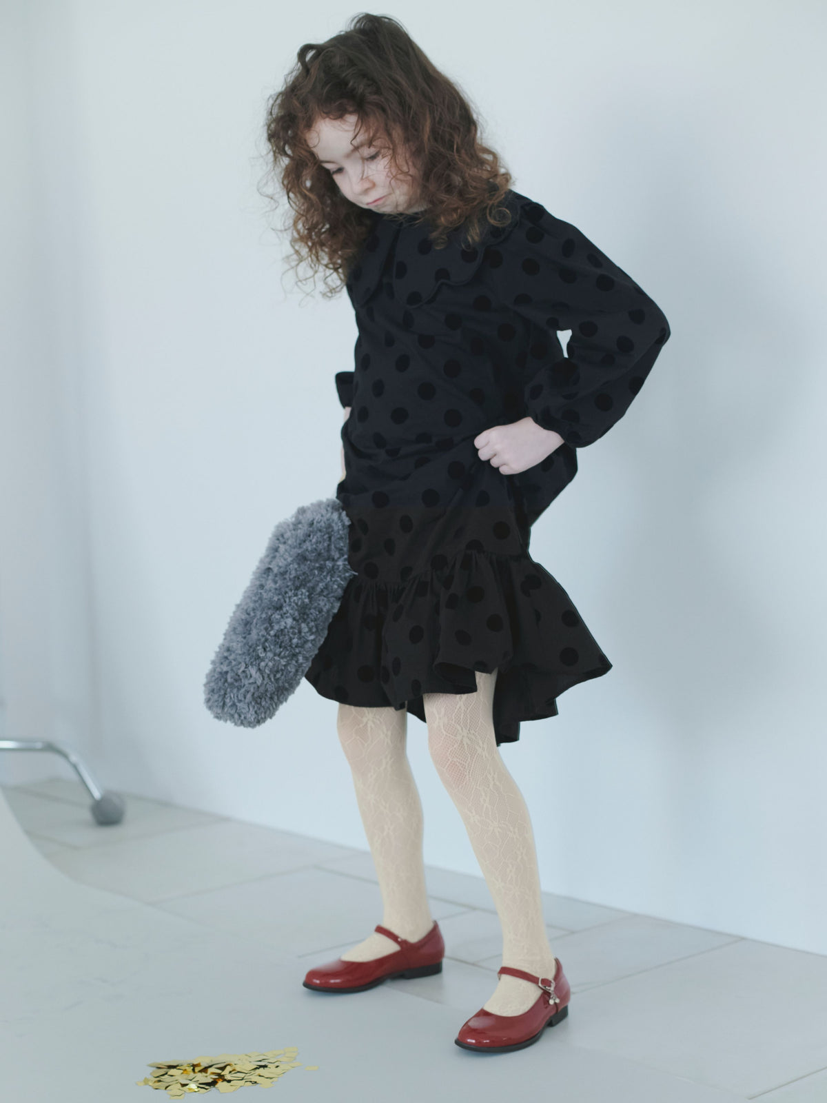 【キッズ】レーシーフラワーセレモニータイツ / 95-115cm - キナリ