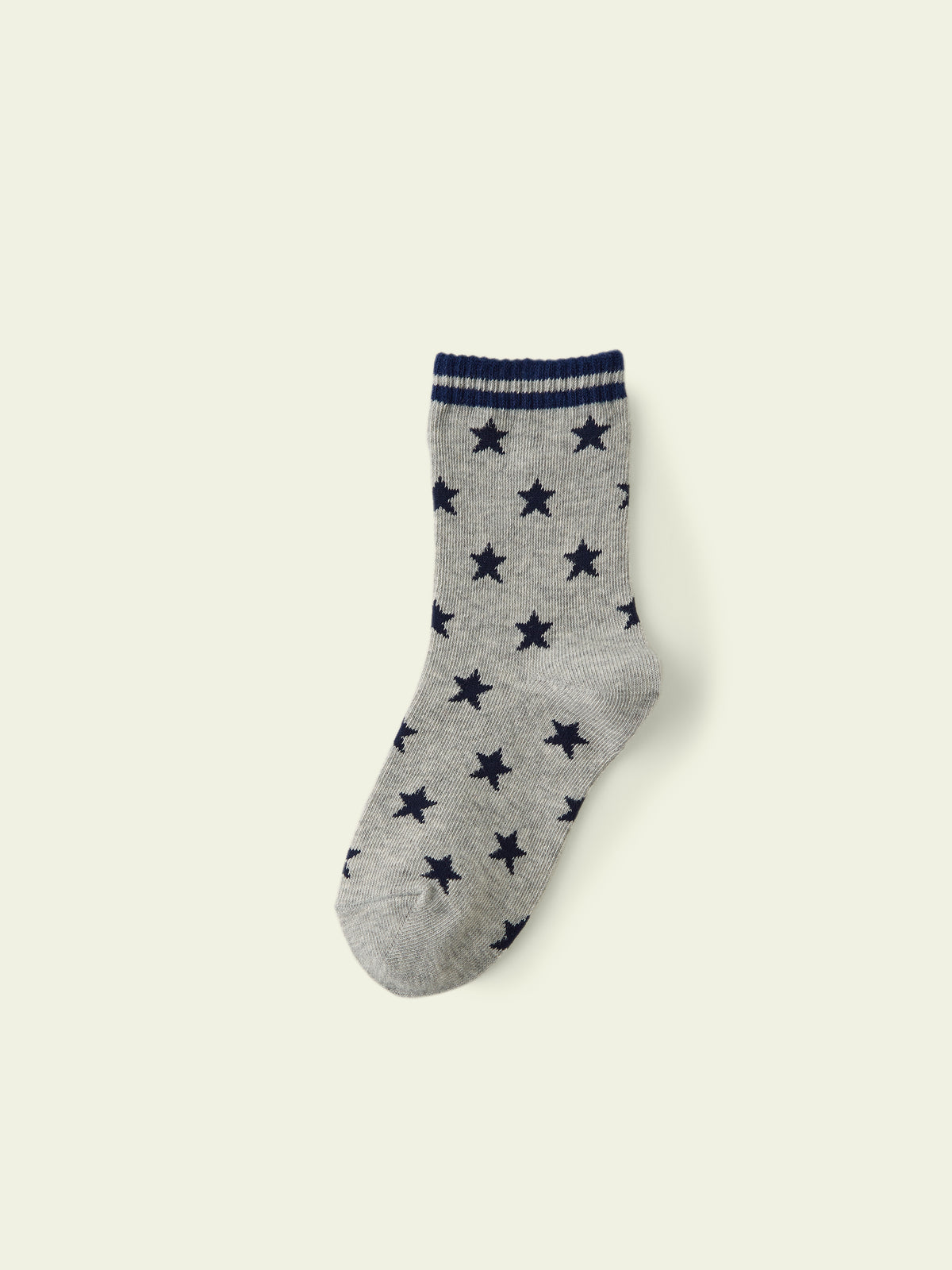 【3足1,485円】キッズ ライン星柄ソックス / 19-21cm - グレーモク