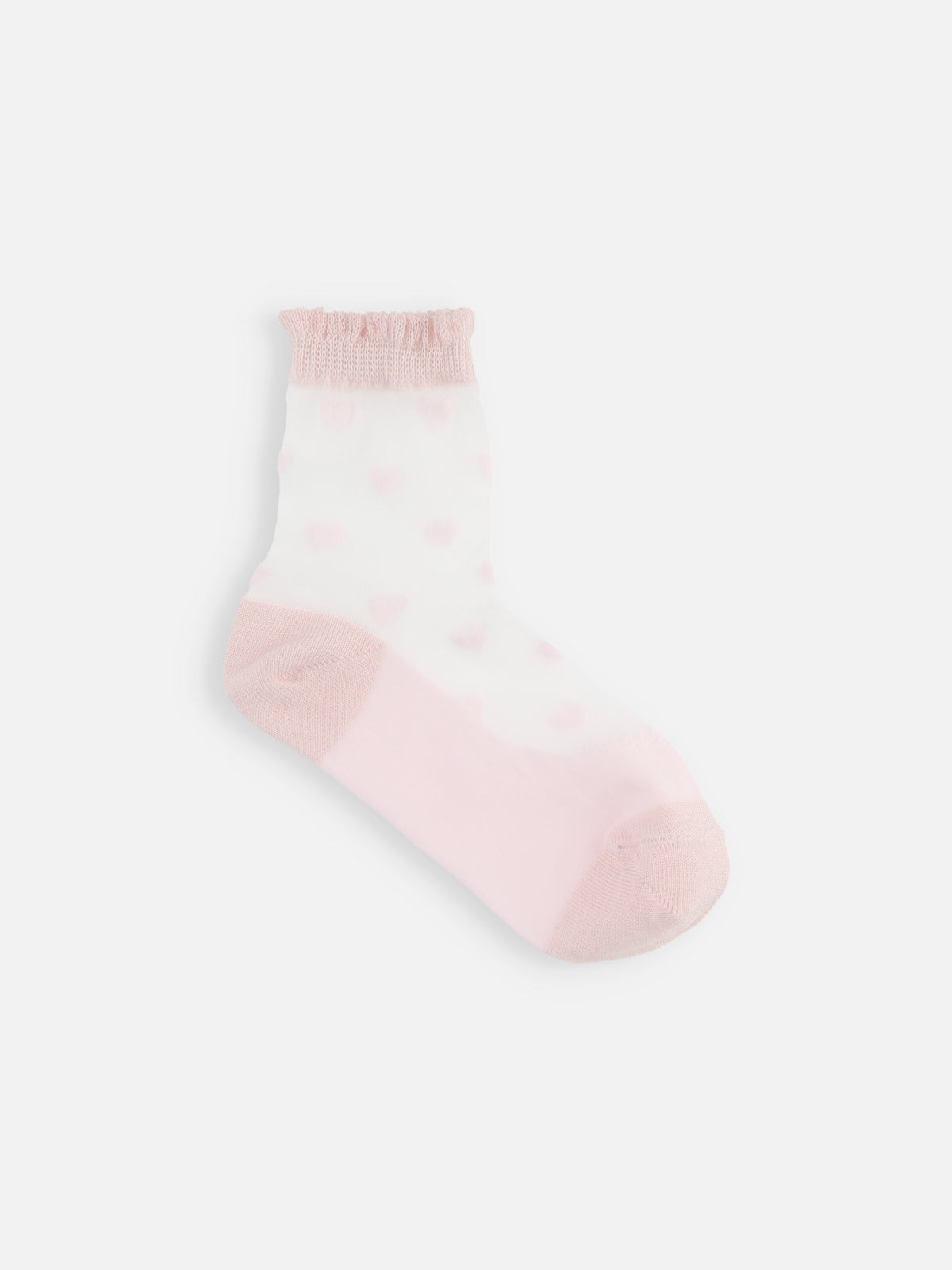 【キッズ】 ハートシアーソックス / 19-21cm - ピンク