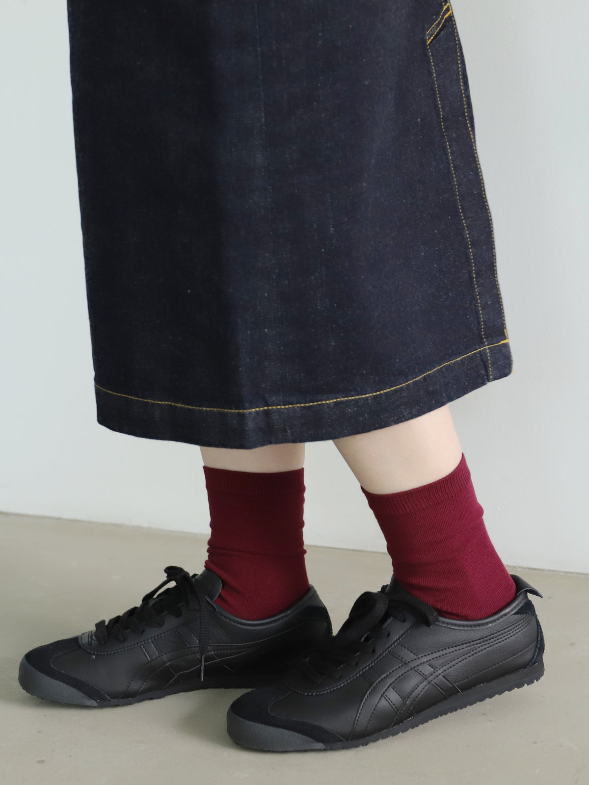 【WEB限定40色】オールシーズン履けるカラフルソックス - ワイン