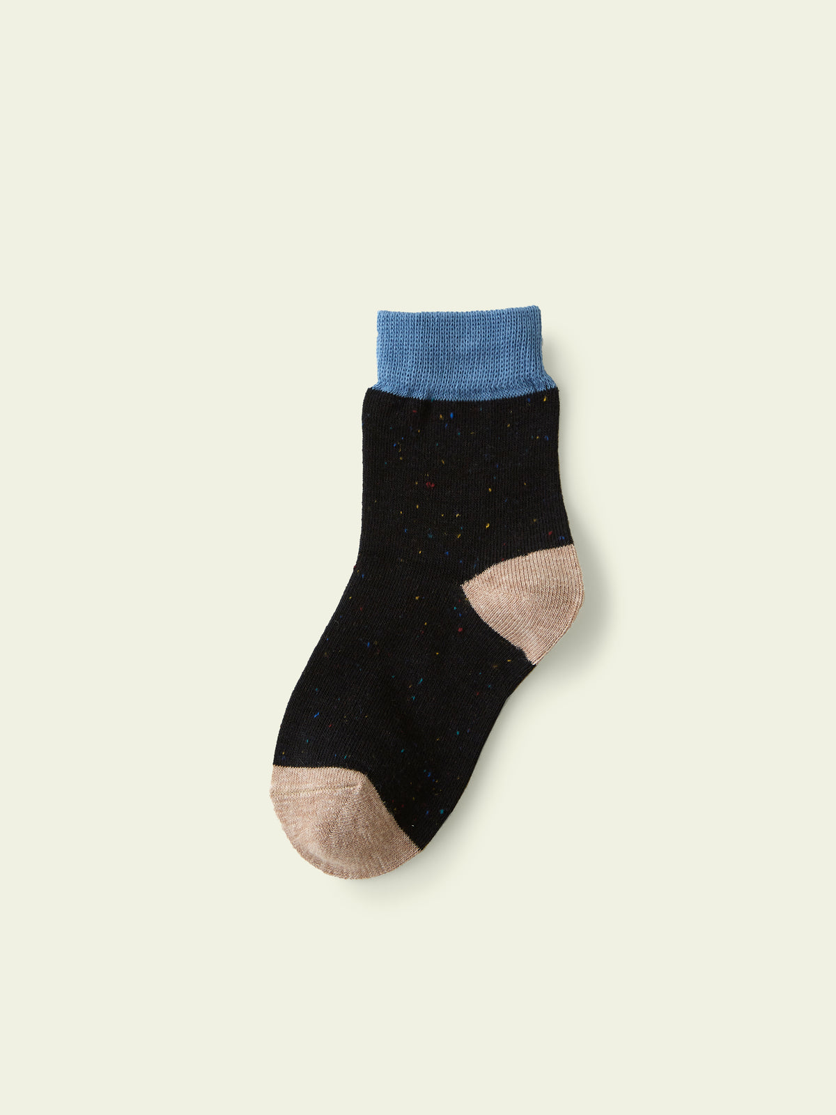 【3足1,485円】キッズ  ネップ三面切り替えショートソックス / 13-15cm