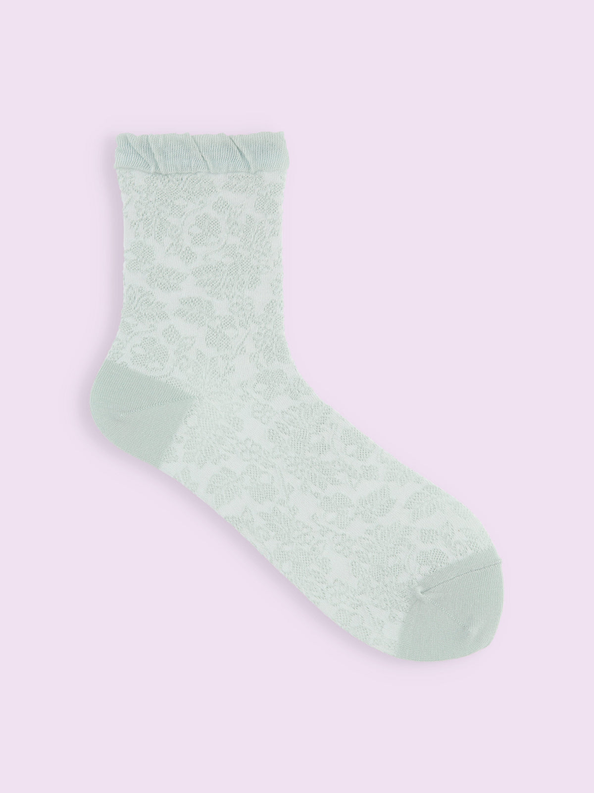 【3足1,485円】フリル総花柄レースショートソックス