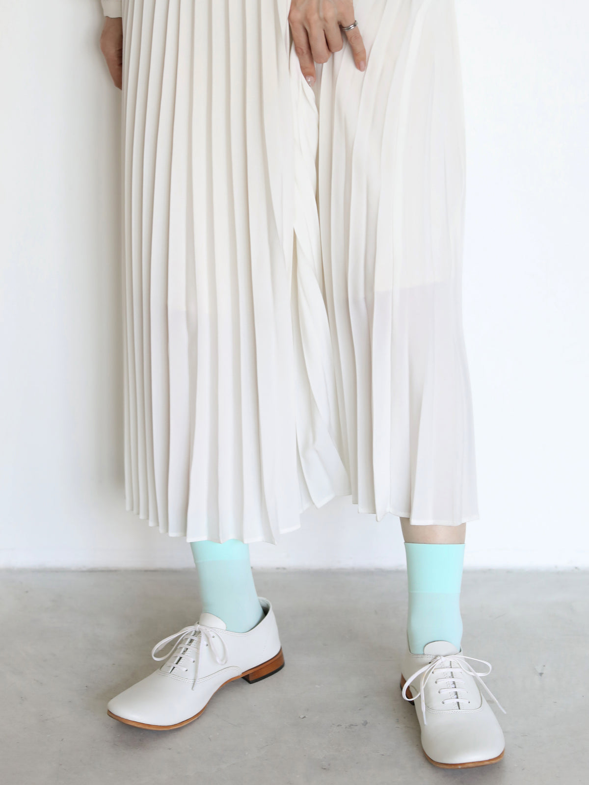 【定番】ソフトナイロン無地ショートソックス - ミント