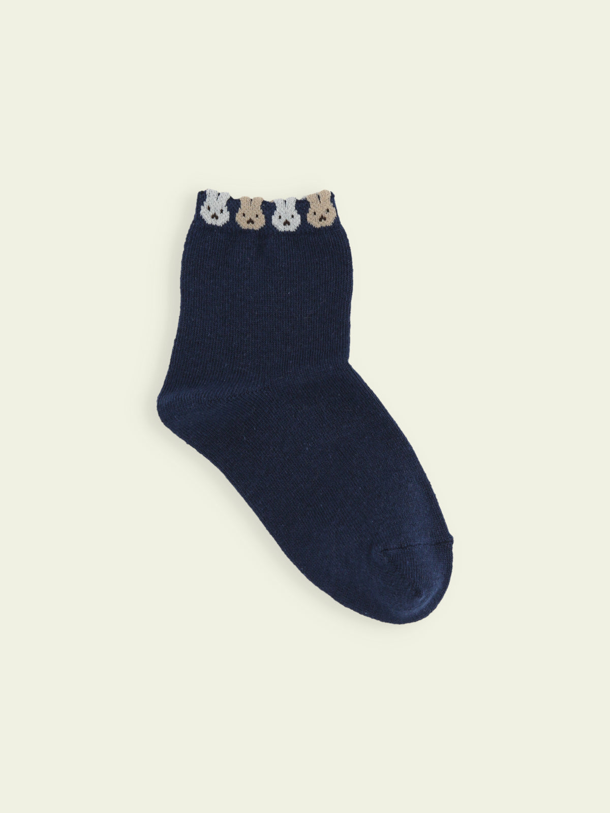 【3足1,485円】キッズ 履き口たっぷりうさちゃんショートソックス / 13-15cm - コン