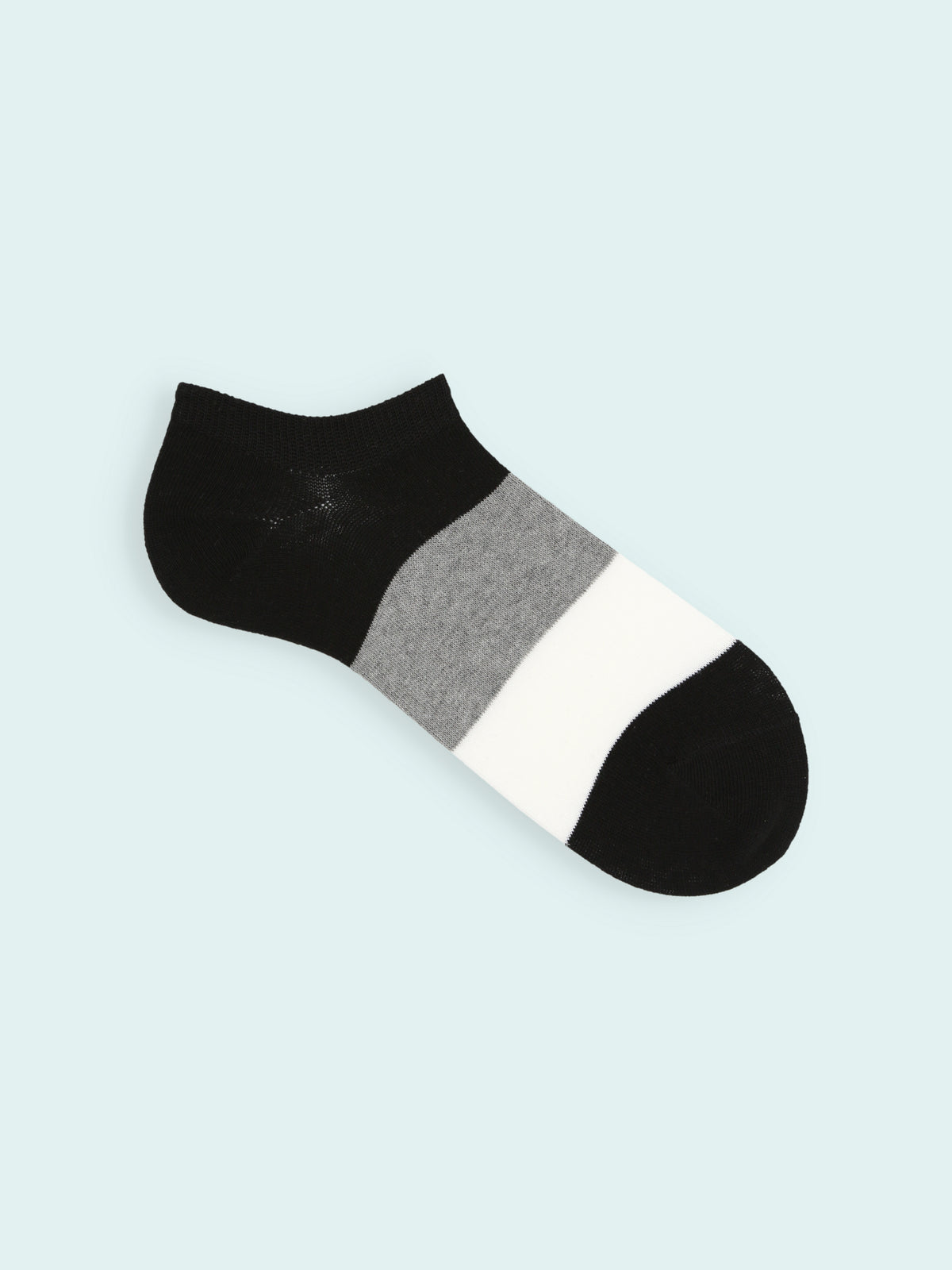 【3足1,485円】メンズ 太切替スニーカー丈ソックス - クロ