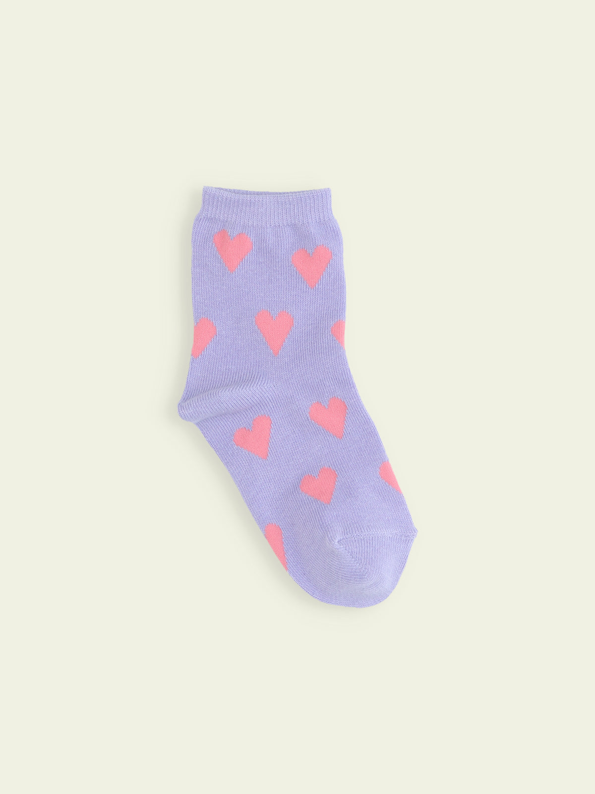 【3足1,485円】キッズ ハート柄ショートソックス / 19-21cm - ラベンダー