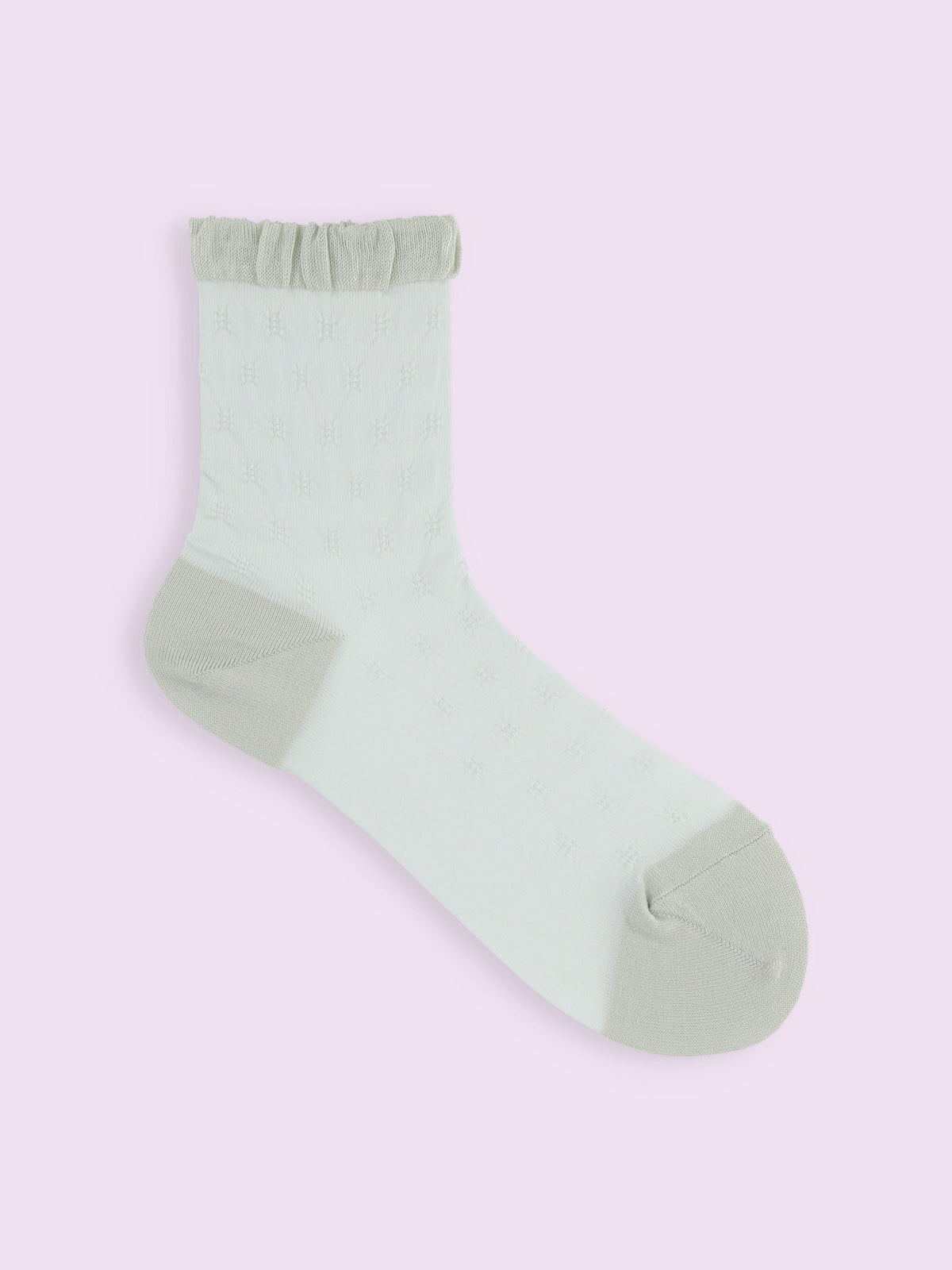 【3足1,485円】くしゅくしゅシースルーショートソックス - ミント