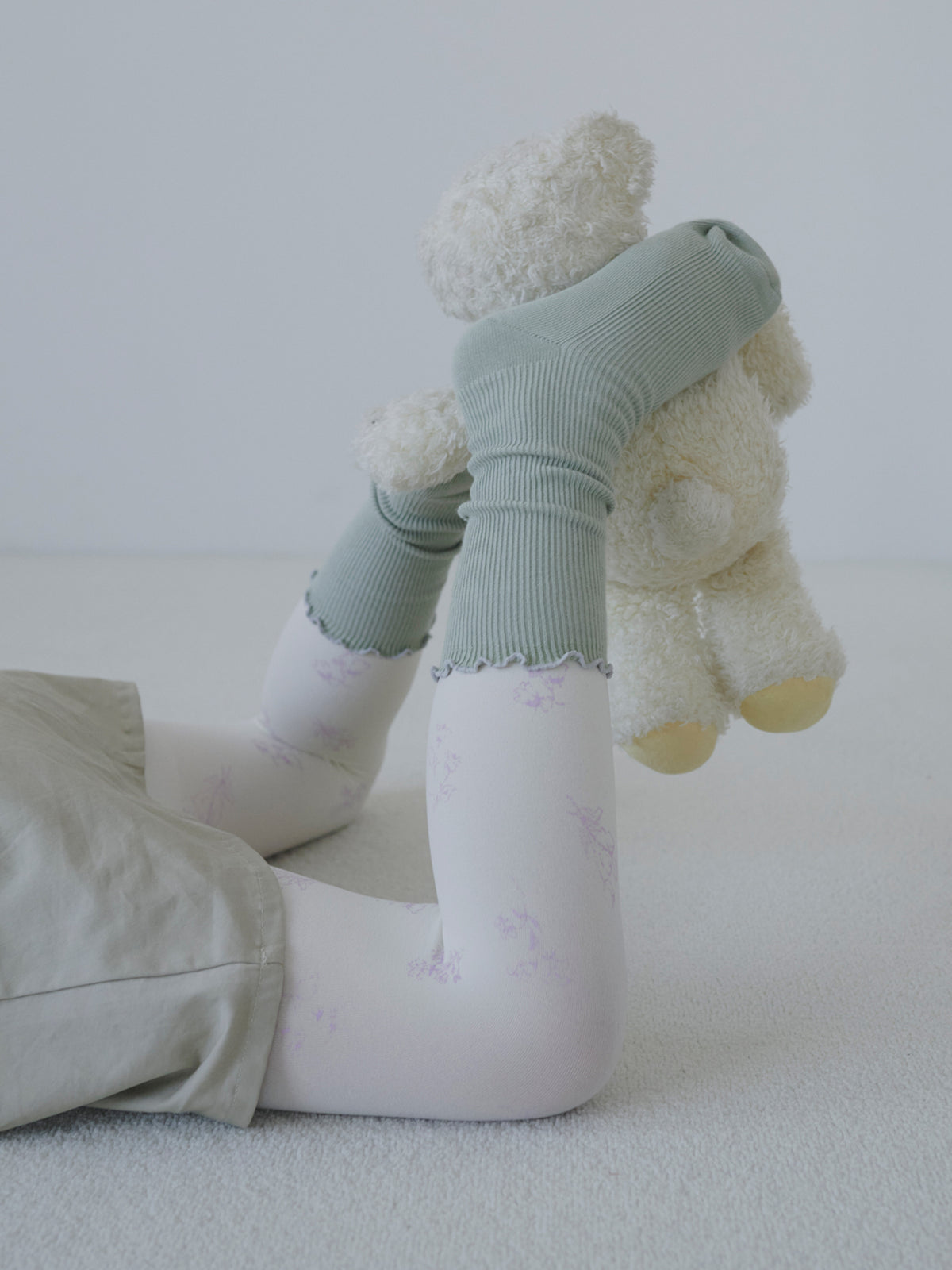 【キッズ】表糸綿100％ メロウリブソックス / 19-21cm