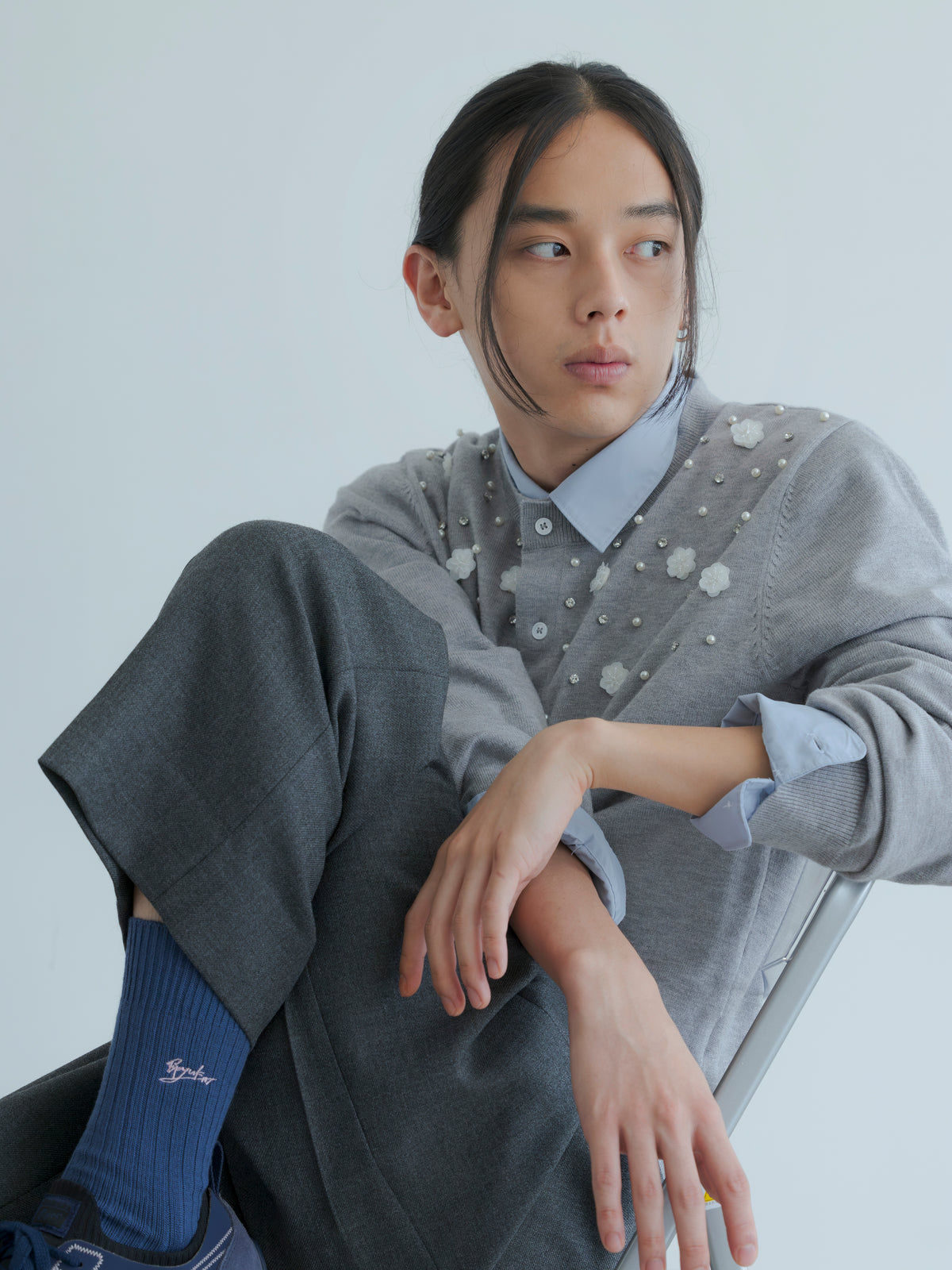 【Epyuk】タギング刺繍リブソックス