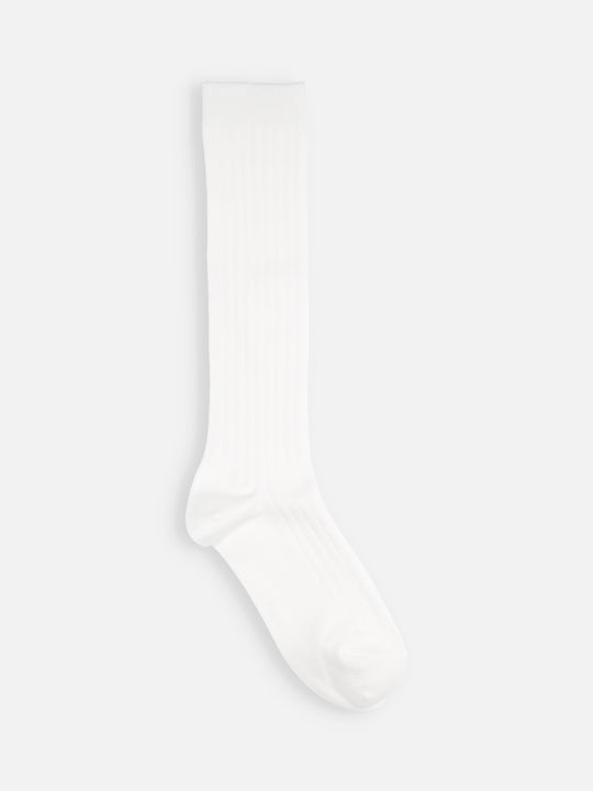 【キッズ】 表糸綿100％で毛玉が出来にくいリブハイソックス / 19-21cm