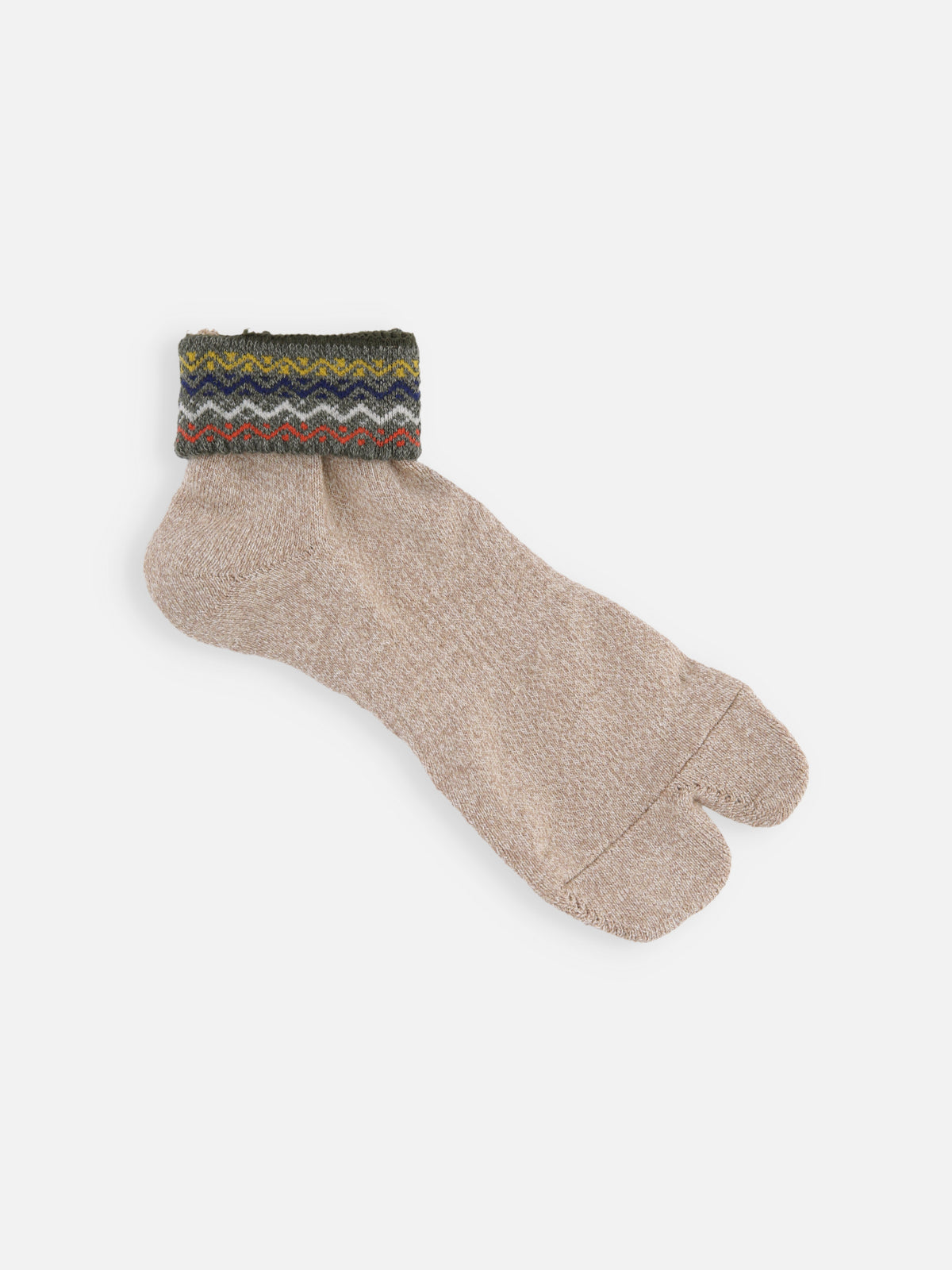 【Tabio MEN】折返し波柄パイル足袋ショートソックス(27.0～29.0cm)