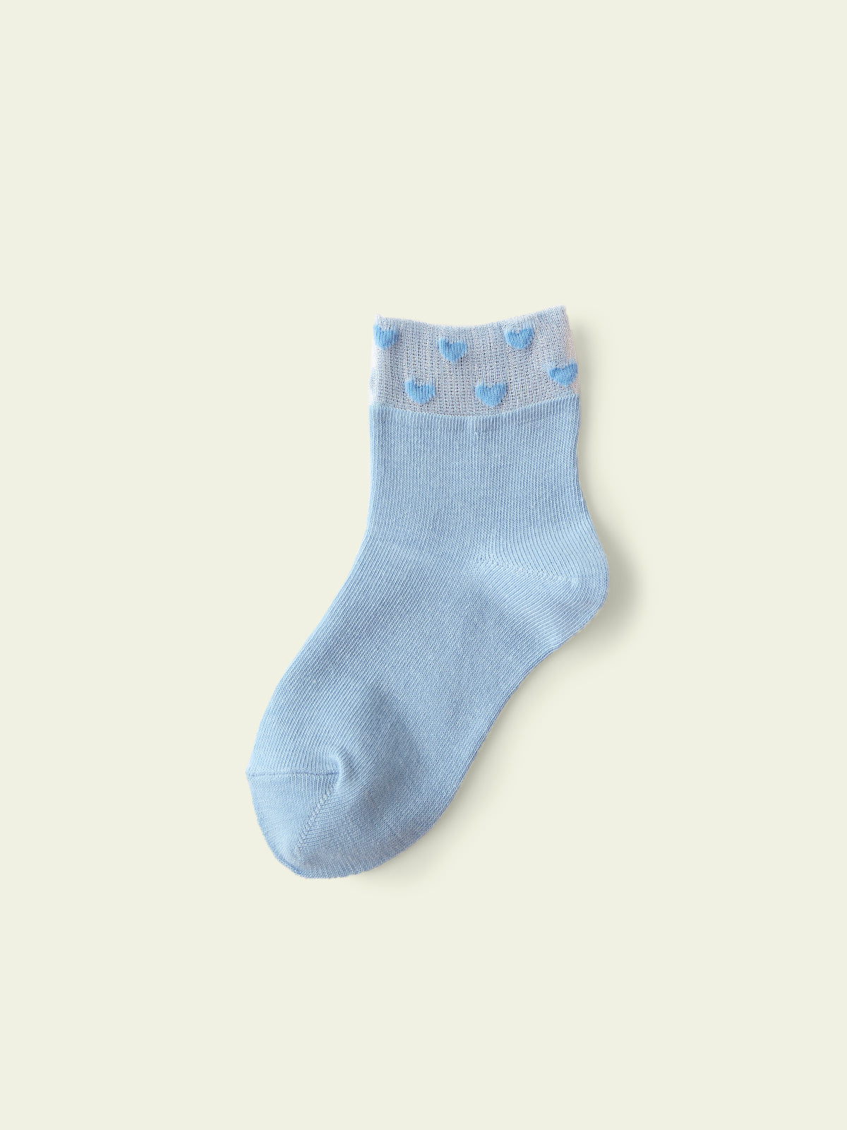 【3足1,485円】キッズ トップチュールハートショートソックス / 19-21cm - サックス