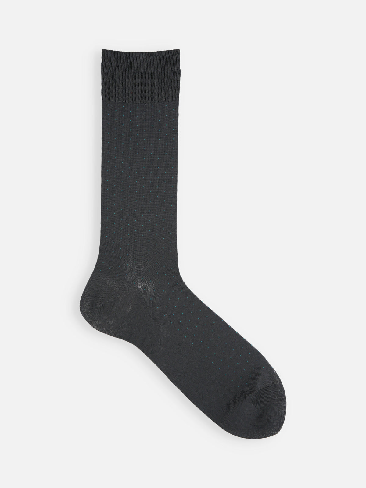 【Tabio MEN】綿ピンドット柄ソックス(27.0～29.0cm) - ダークグレー+ミント